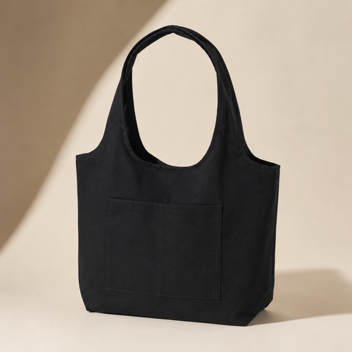 Cotton Hobo Bag with Front Packet