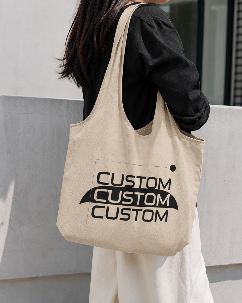 Cotton Hobo Bag with Front Packet