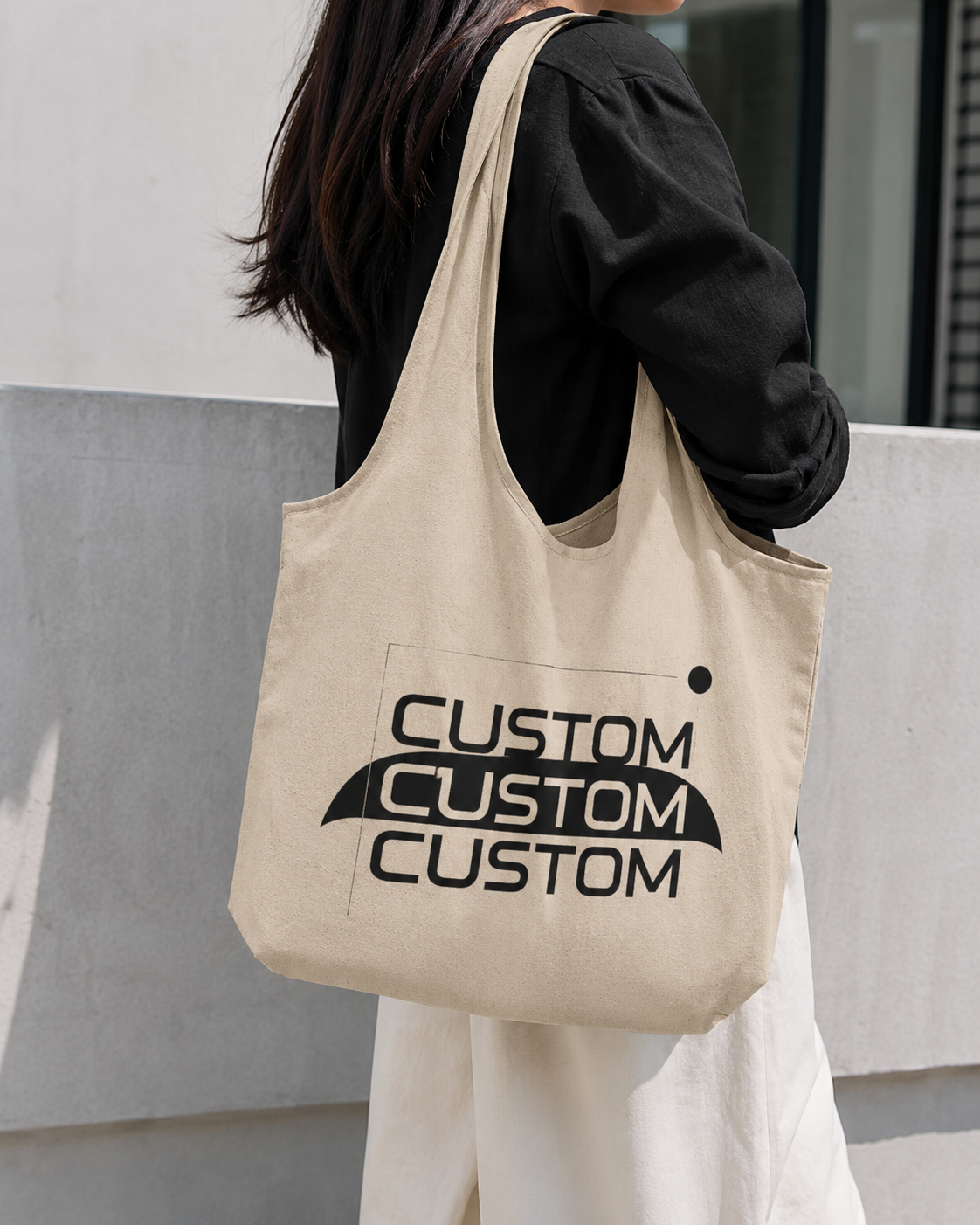Cotton Hobo Bag with Front Packet